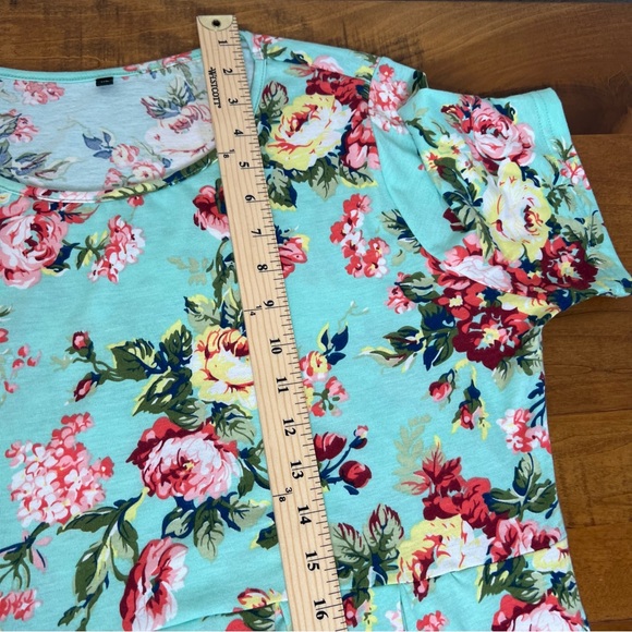 Women's Size XL Short Sleeve Pleated Casual Shirt Floral Dress NWOT - Picture 8 of 13